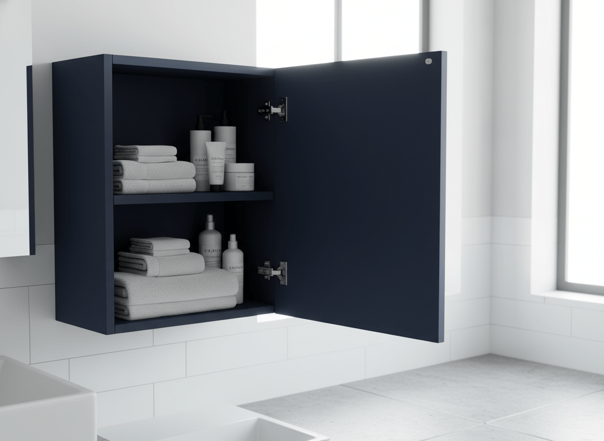 ban niebieska szafka z zawiasami